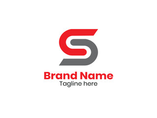 S letter logo alphabet icon design in red grey for company and business
