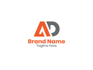 Initial AD Letter Logo Design with Creative Modern Trendy Typography.