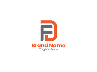 Letter FD Logo Design, Creative Minimal FD Monogram 