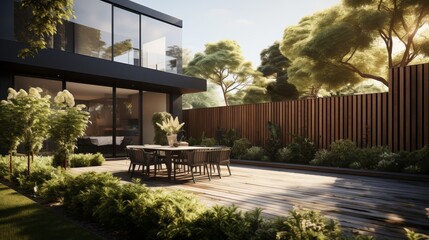 A backyard showcasing a high security