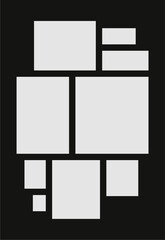 Pictures or photos frame collage. comics page grid layout abstract photo frames and digital photo wall template