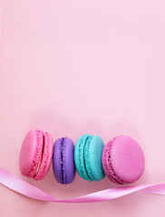 macaroons with different flavors for dessert