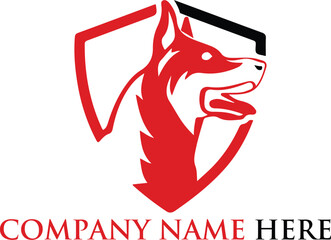 dog silhouette security logo design.