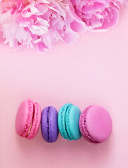 macaroons with different flavors for dessert
