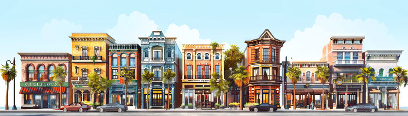 Fototapeta premium Historic Districts: Focus on historic districts, heritage buildings, and preserved landmarks, showcasing the city's architectural history and cultural heritage