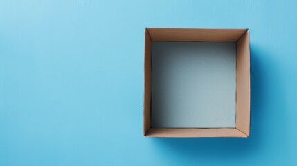 brown cardboard box on a light blue background generative ai