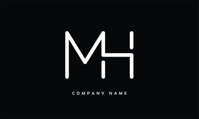 MH, HM, M, H Abstract Letters Logo Monogram