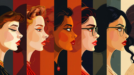 Celebrating Women's History Month with Vibrant Vector Banner Illustration