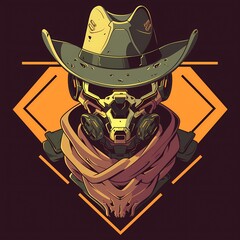 Military soldier character mascot illustration with game concept, e-sport gamer t-shirt apparel design, vector logo style on isolated background