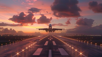 Dynamic 3D Rendering of a Cargo Plane Taking Off at Dawn - Swift Air Freight in Global Logistics Design