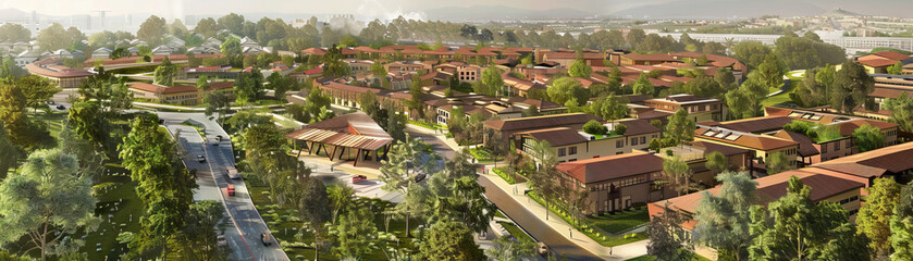 Fototapeta premium Urban Renewal Projects: Close-up of urban renewal projects, revitalized neighborhoods, and community-driven initiatives, highlighting the city's commitment to sustainable development