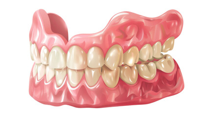 Obraz premium Dentures with teeth on white background