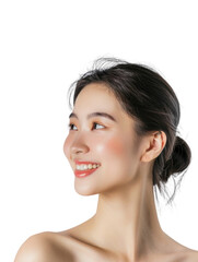 Obraz premium Young and beautiful asian hong kong chinese japanese korean girl transparent background