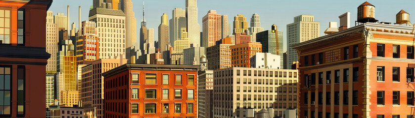 Fototapeta premium Urban Renewal Projects: Close-up of urban renewal projects, revitalized neighborhoods, and community-driven initiatives, highlighting the city's commitment to sustainable development