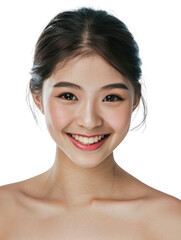 Obraz premium Young and beautiful asian hong kong chinese japanese korean girl transparent background