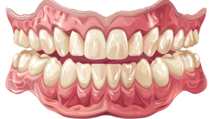 Dentures with teeth on white background