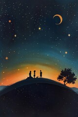 Naklejka premium A group of friends rendered in a charming paper cut style. the warmth and camaraderie of friendship, for greeting cards, posters, or social media, Vector illustration.