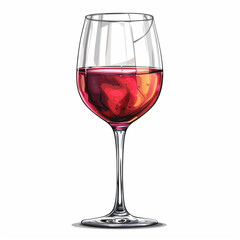Wine glass vector illustration isolated on white background. Wine glass icon. Made with generative ai
