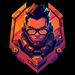 Military soldier character mascot illustration with game concept, e-sport gamer t-shirt apparel design, vector logo style on isolated background