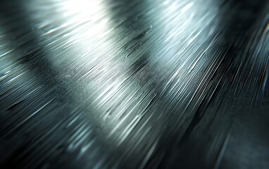 Abstract texture of brushed metal with light reflections.