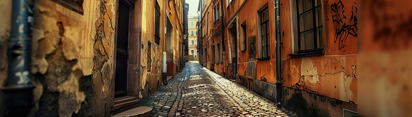 Historic Alleyways: Focus on narrow alleyways, cobblestone streets, and hidden gems, showcasing the city's historic charm and architectural heritage