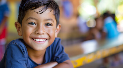 Young Boy Smiling - Happy Child Pose for Photo