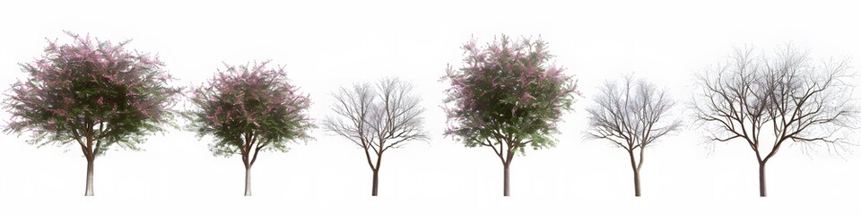 Isolated 3D illustration featuring a Chilopsis linearis tree