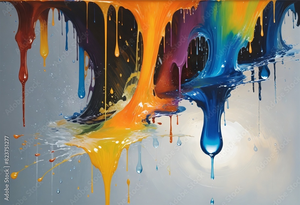 Poster vibrant overflow: an artistic exploration of color and texture