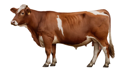 Brown Cow Isolated on Transparent or White Background