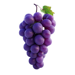 Fresh Purple Grapes Isolated on Transparent Background – Ideal for Juicy Fruit and Healthy Eating Concepts