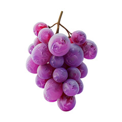 Ripe Red Grape Cluster on Transparent Background – Ideal for Organic Food and Vineyard Themes