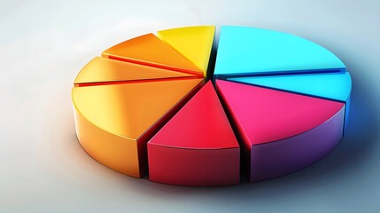 Obraz premium Eye-catching graphic illustration of a business pie chart, showcasing data trends and analysis in a dynamic way