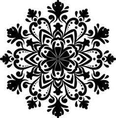 Circular floral mandala transparent background