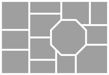 Pictures or photos frame collage. comics page grid layout abstract photo frames and digital photo wall template