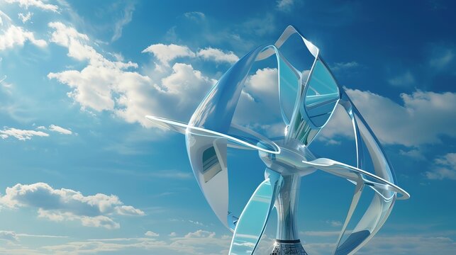 Blades spinning gracefully in the breeze, Futuristic , Cyberpunk