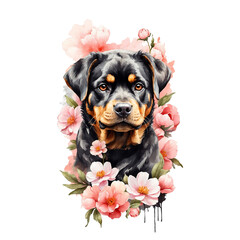 dog with flower