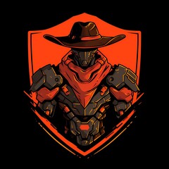 Military soldier character mascot illustration for game concept, vector logo style, e-sport gamer t-shirt design on isolated background