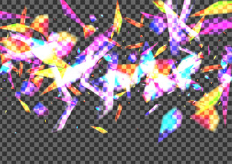 Glow Flare Background Transparent Vector. Confetti Glittery Wallpaper. Blur Energy Texture. Green Blurry. Shimmer Xmas Template.