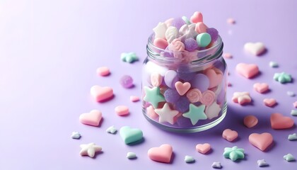Whimsical Candy Arrangement A clear glass jar