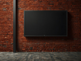 Billboard on a red brick wall for advertising on the black Friday sale and web banner design.