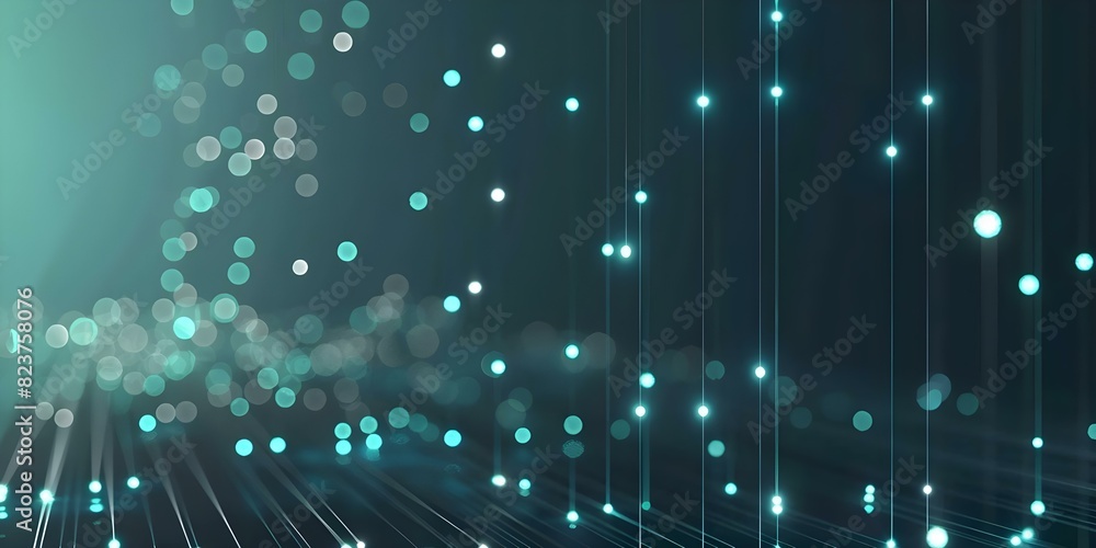 Aufkleber modern tech integration symbolized by blue glowing dots on dark gradient background. concept technol