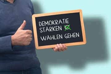 Demokratie stärken, Wählen gehen, Kreidetafel