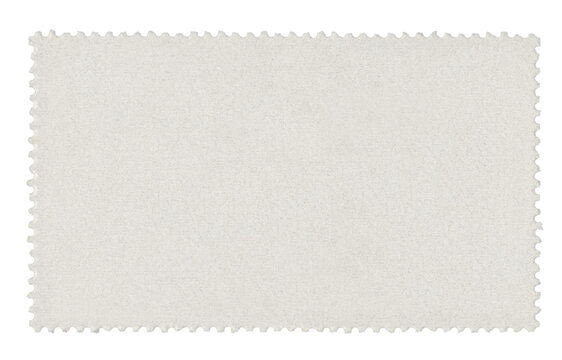blank postage stamp frame with empty paper design space on transparent background