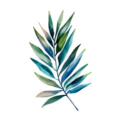 Watercolor tropical leaf. Exotic foliage. Floral illustration. Watercolor jungle