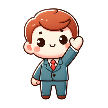recommend clip art: Cute businessman making a salute gesture cut out