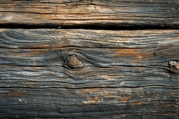 Fototapeta premium Close-up of aged wood with unique grain and knots, perfect for backgrounds and designs