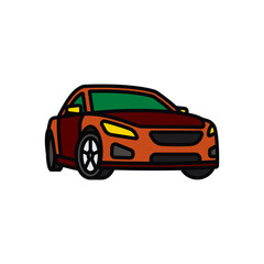 Original vector illustration. A passenger car. A contour icon.