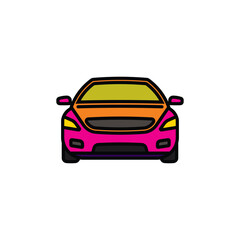 Original vector illustration. A passenger car. A contour icon.