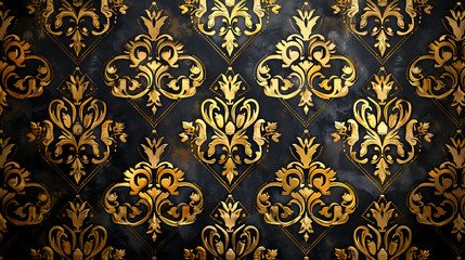 The image features a pattern of gold and black triangles set against a dark background. The triangles have a weathered, golden appearance