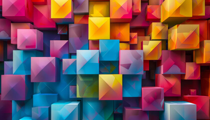 A colorful image of blocks in various colors by AI generated image